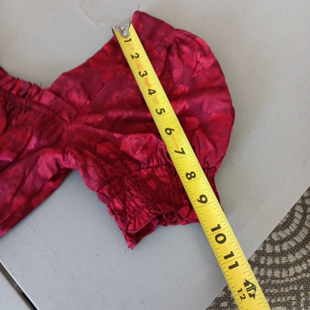 Deep Red Milkmaid Dress XS Mini Peasant Babydoll Cottagecore Prairie Coquette - Picture 7 of 9